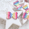 Chunky glitter rainbow bows patches 3.5x2.2 cm 10 pcs - Luxy Kraft