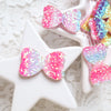 Chunky glitter rainbow bows patches 3.5x2.2 cm 10 pcs - Luxy Kraft