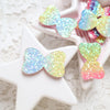 Chunky glitter rainbow bows patches 3.5x2.2 cm 10 pcs - Luxy Kraft