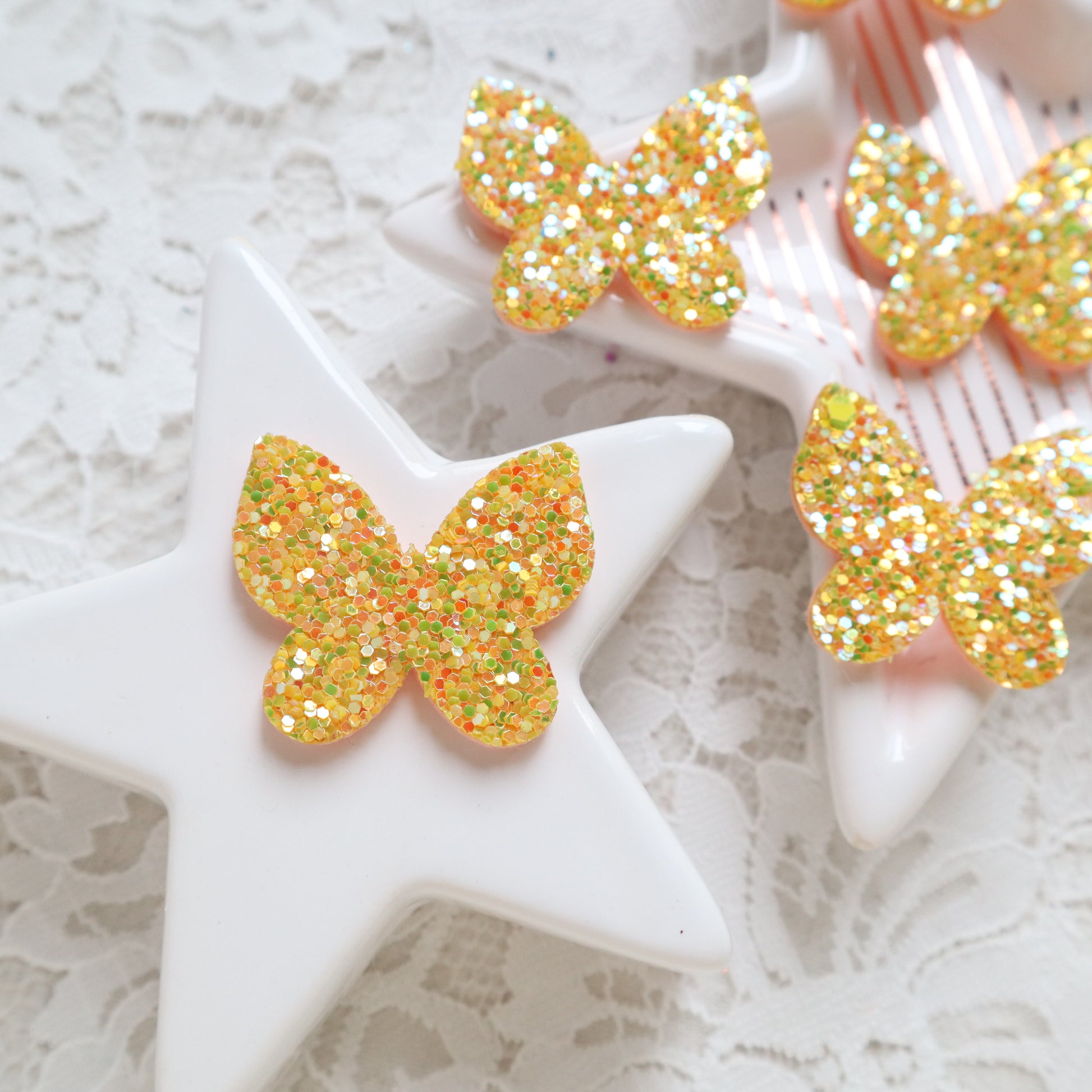 Chunky Glitter Butterfly patches 3.1x2.7 cm 10 pcs - Luxy Kraft
