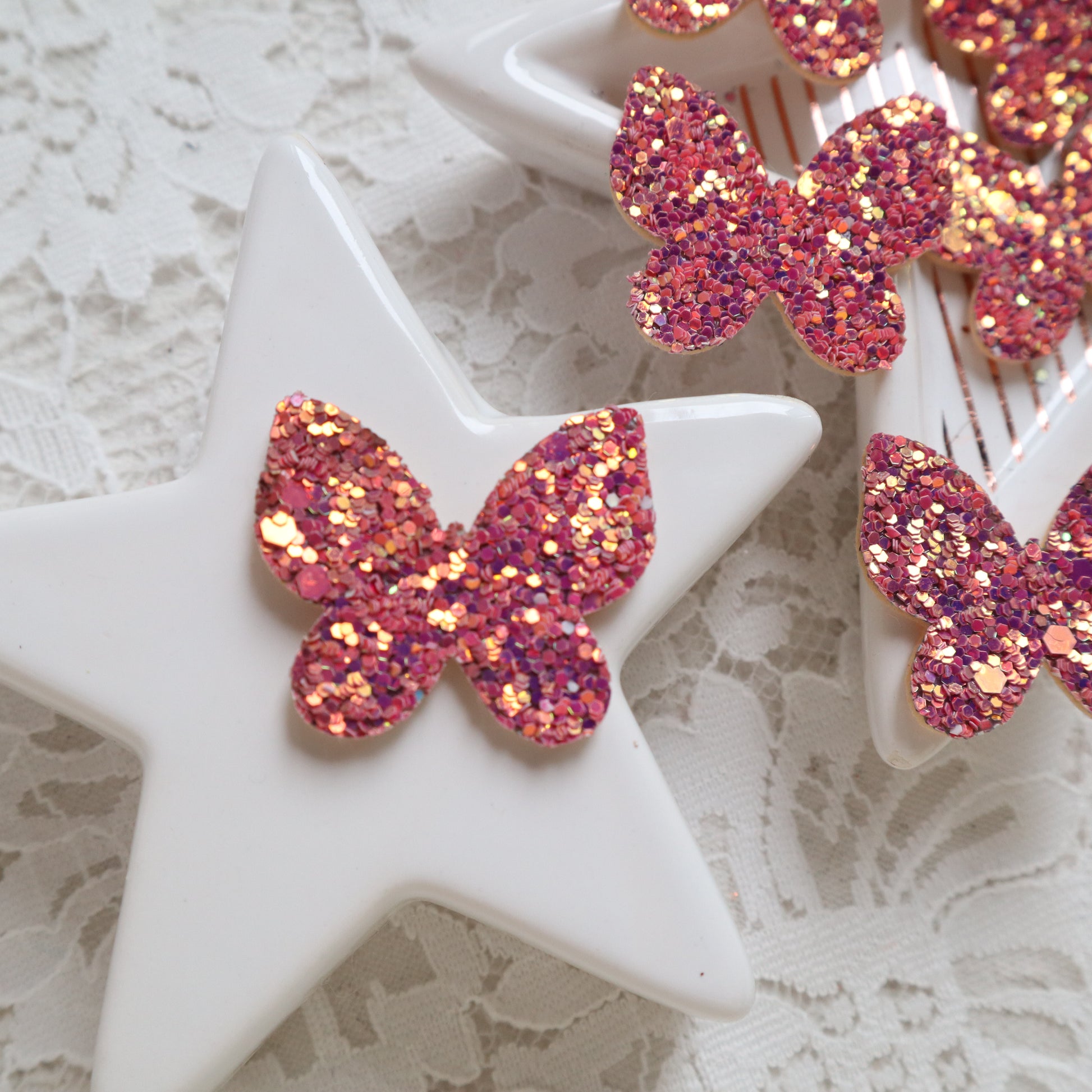 Chunky Glitter Butterfly patches 3.1x2.7 cm 10 pcs - Luxy Kraft