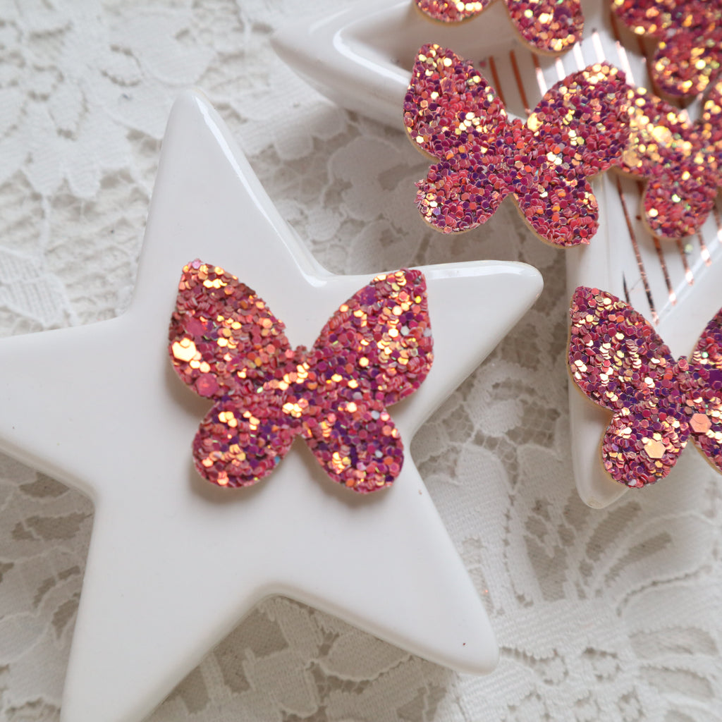 Chunky Glitter Butterfly patches 3.1x2.7 cm 10 pcs - Luxy Kraft