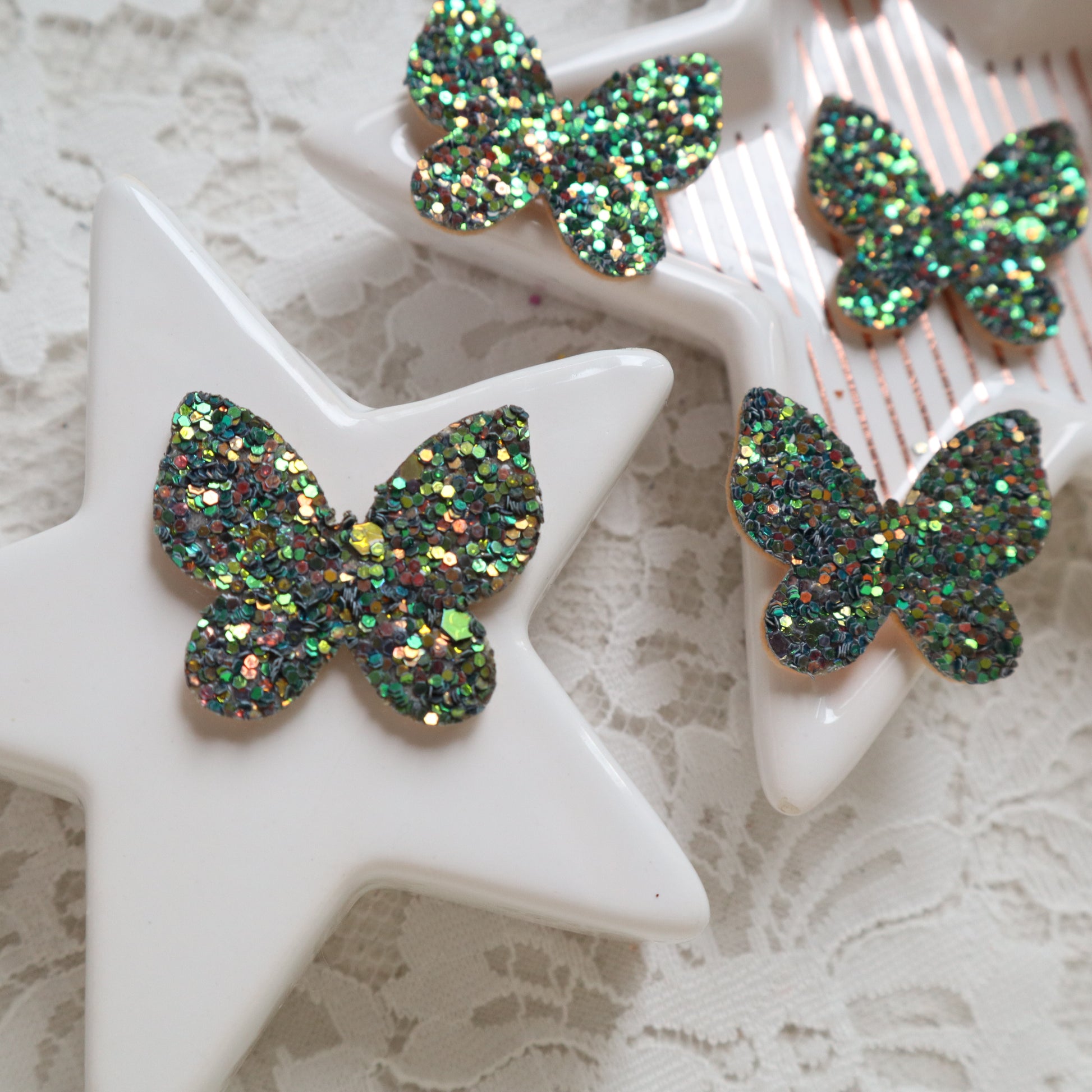 Chunky Glitter Butterfly patches 3.1x2.7 cm 10 pcs - Luxy Kraft