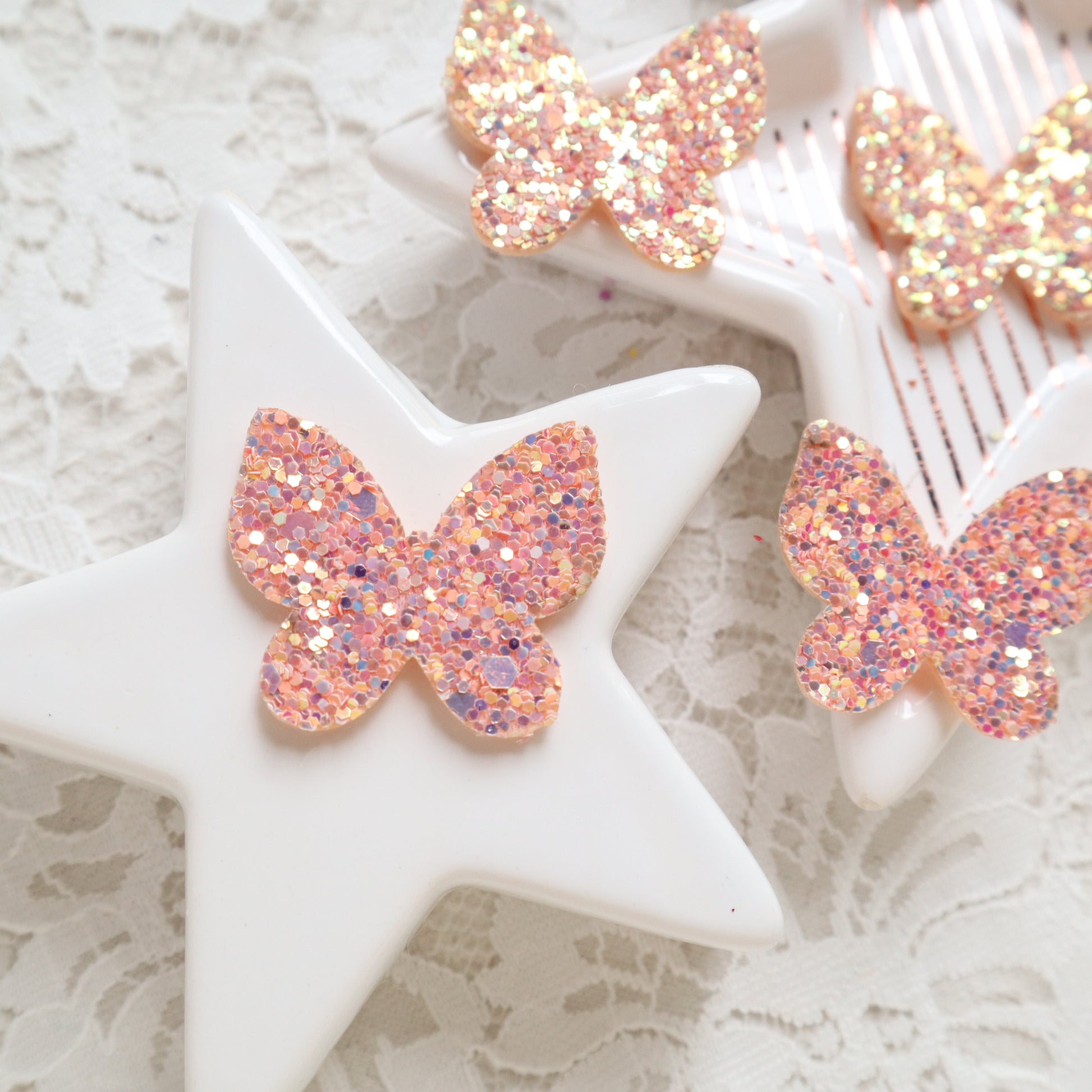 Chunky Glitter Butterfly patches 3.1x2.7 cm 10 pcs - Luxy Kraft