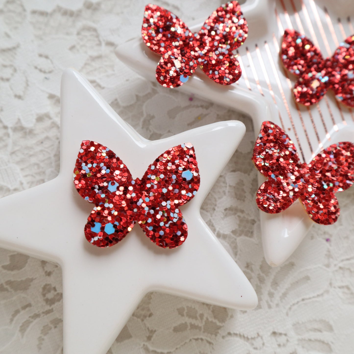 Chunky Glitter Butterfly patches 3.1x2.7 cm 10 pcs - Luxy Kraft