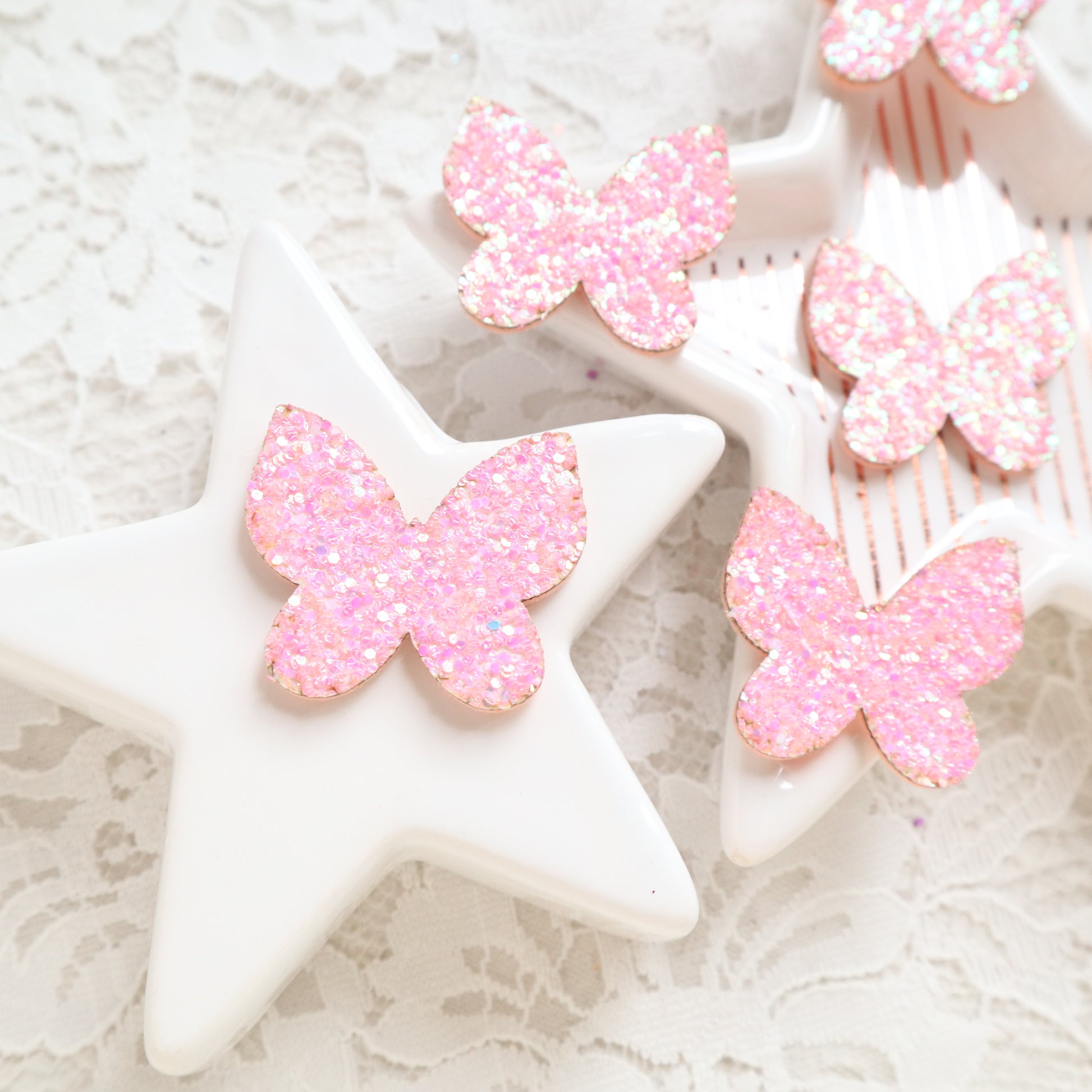 Chunky Glitter Butterfly patches 3.1x2.7 cm 10 pcs - Luxy Kraft