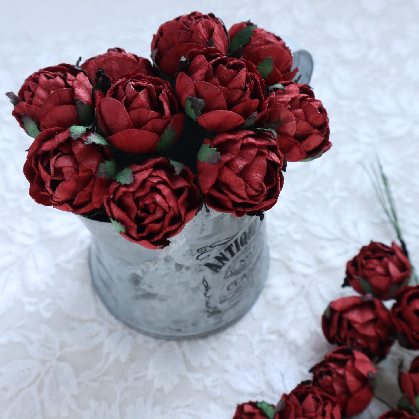PEONY MULBERRY PAPER FLOWERS 3 CM 5 PCS - Luxy Kraft