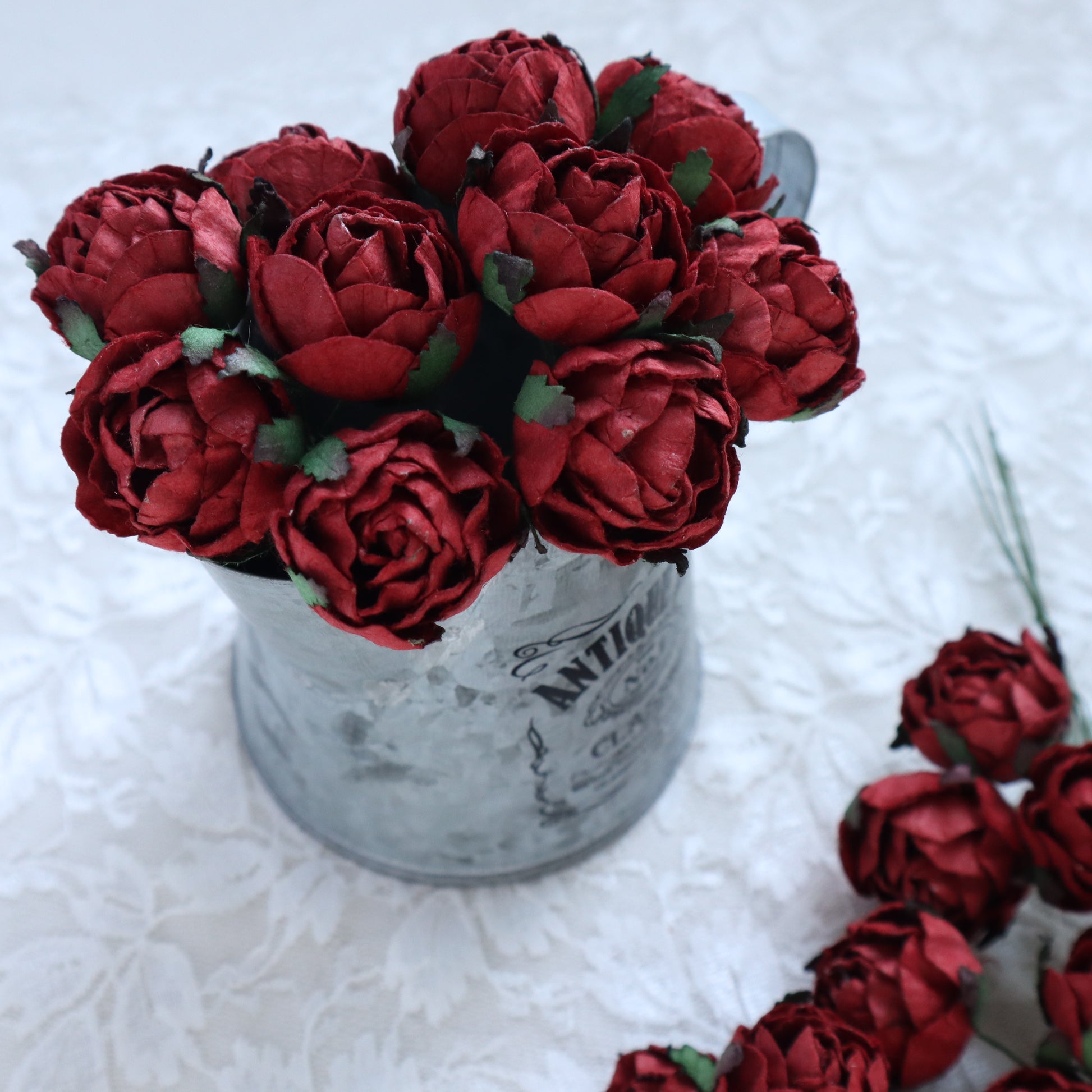PEONY MULBERRY PAPER FLOWERS 3 CM 5 PCS - Luxy Kraft