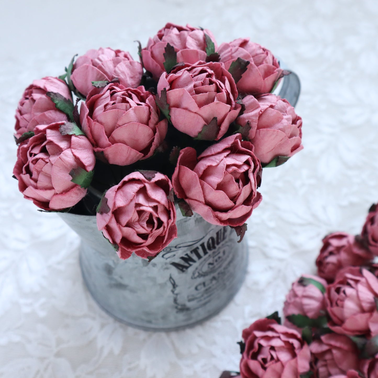 PEONY MULBERRY PAPER FLOWERS 3 CM 5 PCS - Luxy Kraft