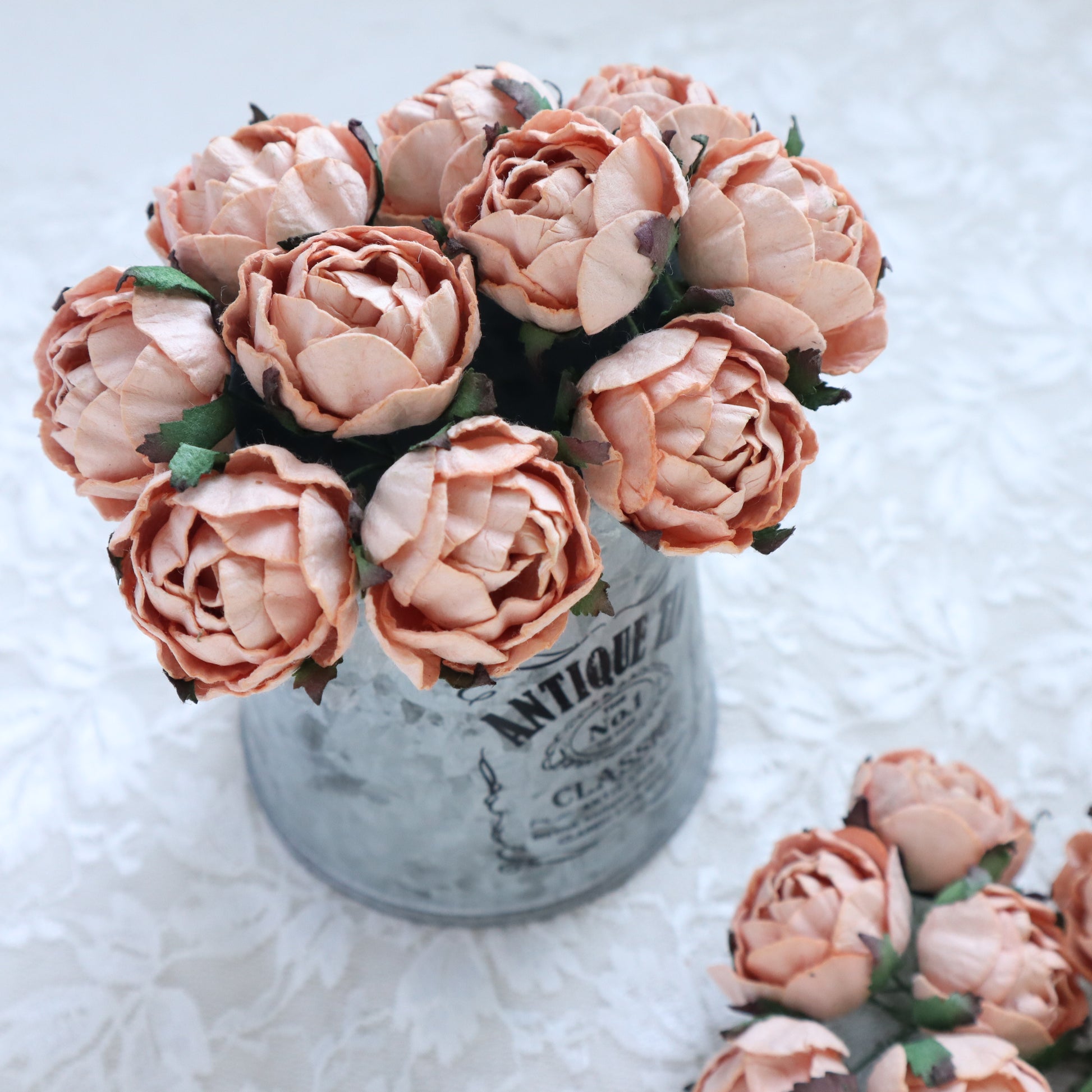 PEONY MULBERRY PAPER FLOWERS 3 CM 5 PCS - Luxy Kraft