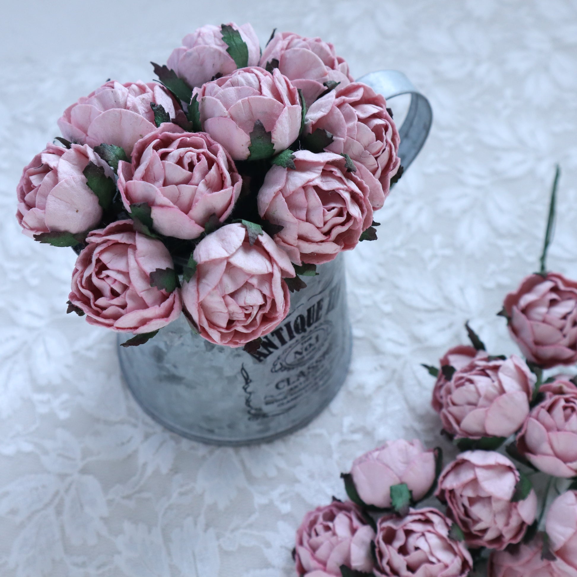 PEONY MULBERRY PAPER FLOWERS 3 CM 5 PCS - Luxy Kraft