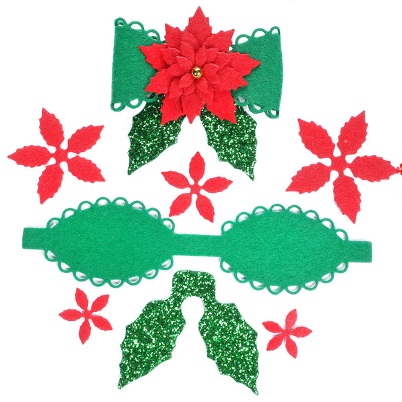 DIY FELT POINTSETTIA FLOWER BOW KIT K-7 - Luxy Kraft