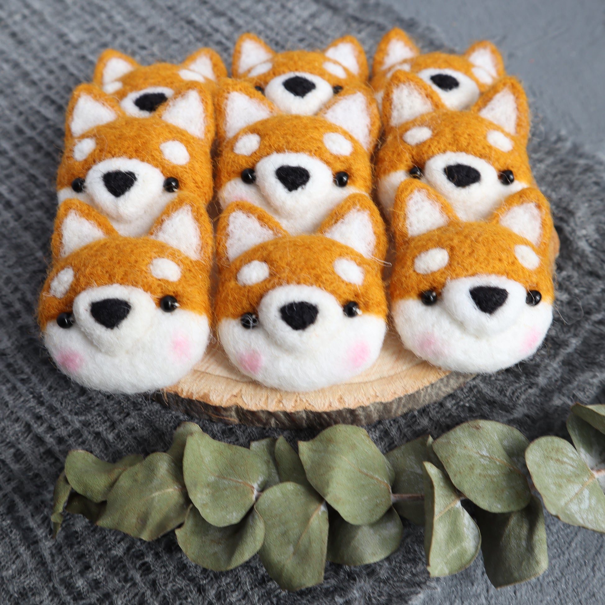 100% Wool needle felt Fox 4.5 cm 1 pcs - Luxy Kraft