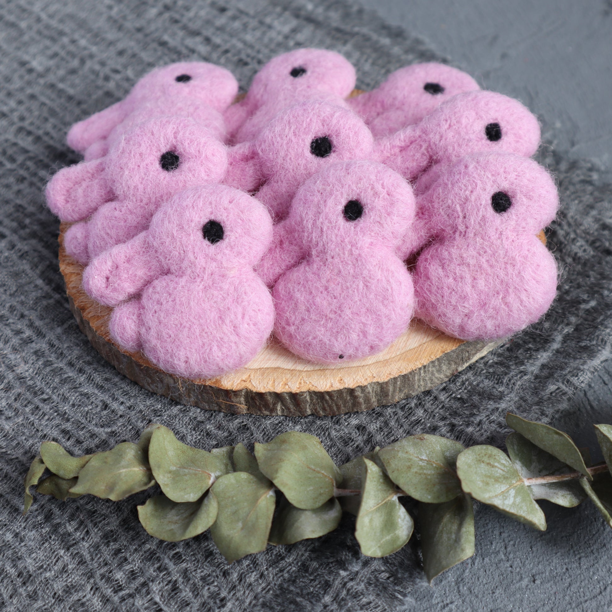 100% Wool needle felt Bunny Rabbit forest animal 4.5 cm 1 pcs - Luxy Kraft