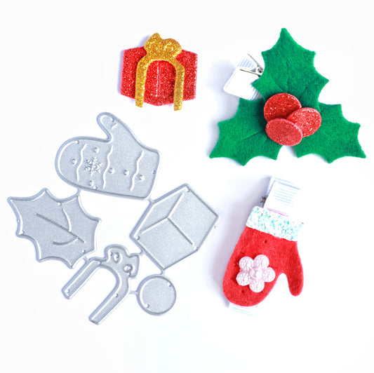 CHRISTMAS HOLLY GIFT MITTEN CUTTING DIES - Luxy Kraft