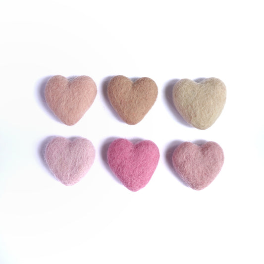 Wool needle felt heart blanks 4.5 cm - Luxy Kraft