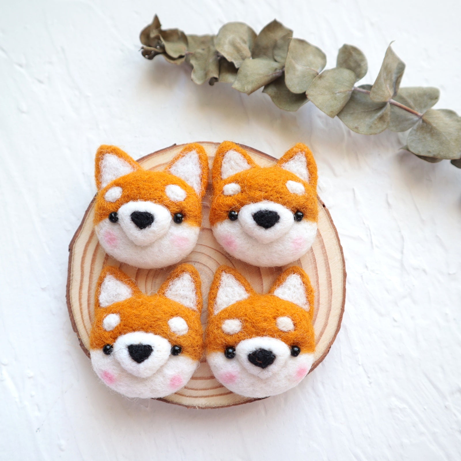 100% Wool needle felt Fox 4.5 cm 1 pcs - Luxy Kraft