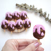 100% Wool needle felt Pink chocolate Ise cream 4.5 cm 1 pcs - Luxy Kraft