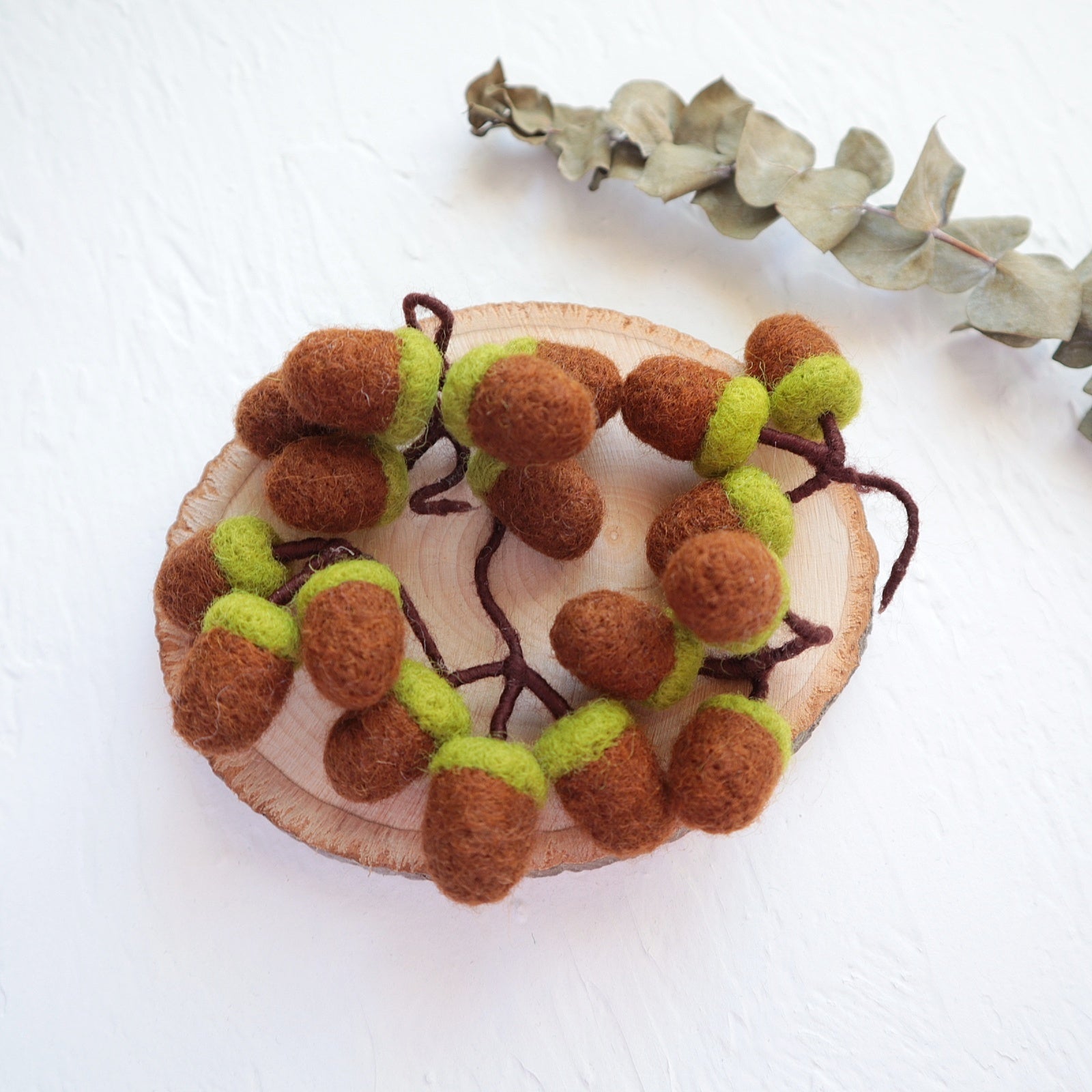 Wool needle felt Acorn twig base blank 1 pcs - Luxy Kraft