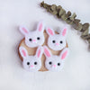 100% Wool needle felt Bunny Rabbit forest animal 4.5 cm - Luxy Kraft