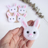 100% Wool needle felt Bunny Rabbit forest animal 4.5 cm - Luxy Kraft