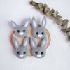 100% Wool needle felt Bunny Rabbit forest animal 4.5 cm - Luxy Kraft
