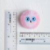 100% Wool needle felt Pink Owl forest animals 3.5 cm - Luxy Kraft