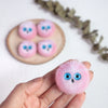 100% Wool needle felt Pink Owl forest animals 3.5 cm - Luxy Kraft