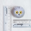 100% Wool needle felt Grey Owl forest animals 3.5 cm - Luxy Kraft