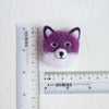 100% Wool needle felt Purple Dog Fox Forest Animals 3.7 cm - Luxy Kraft