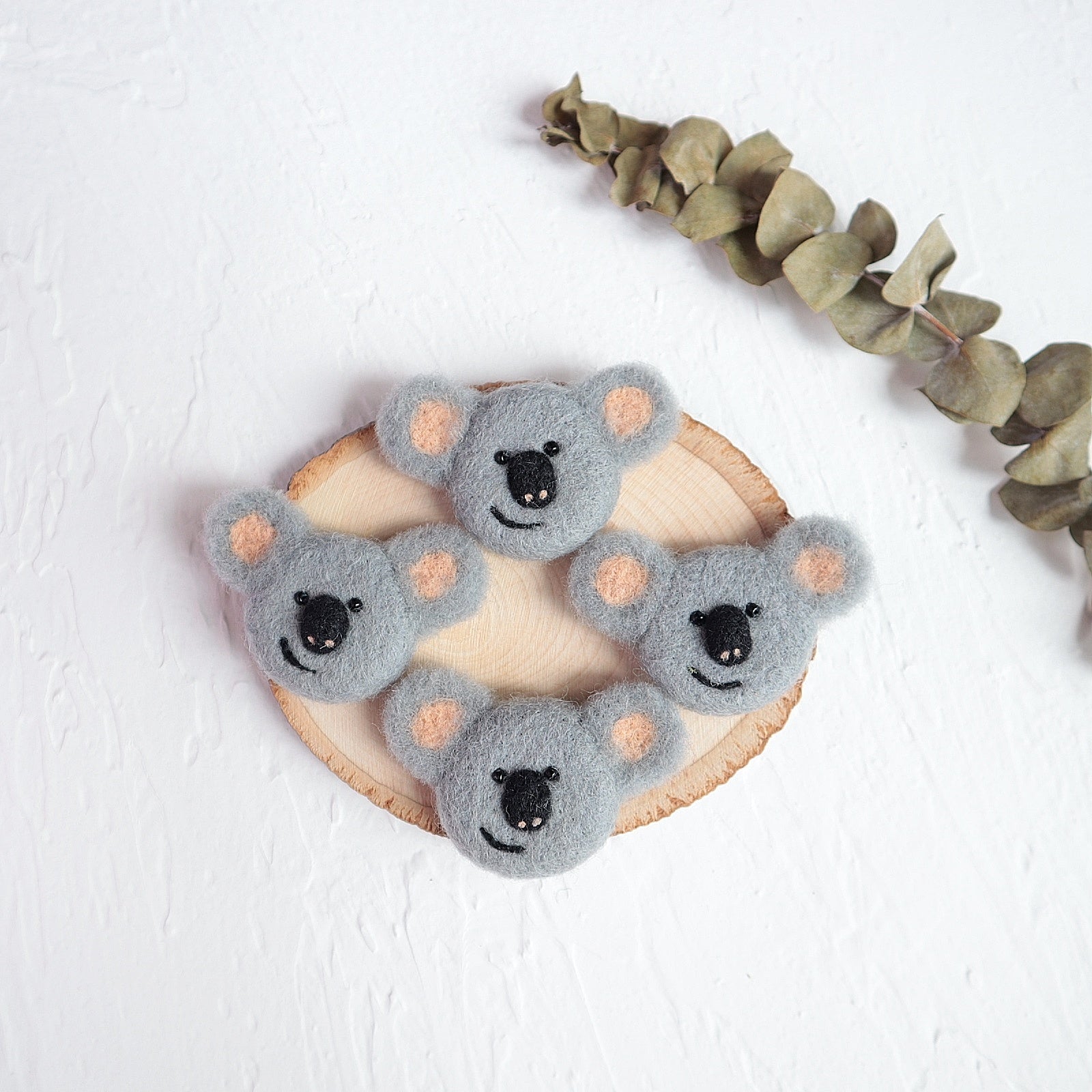 100% Wool needle felt Koala Forest Animals 3.7 cm - Luxy Kraft