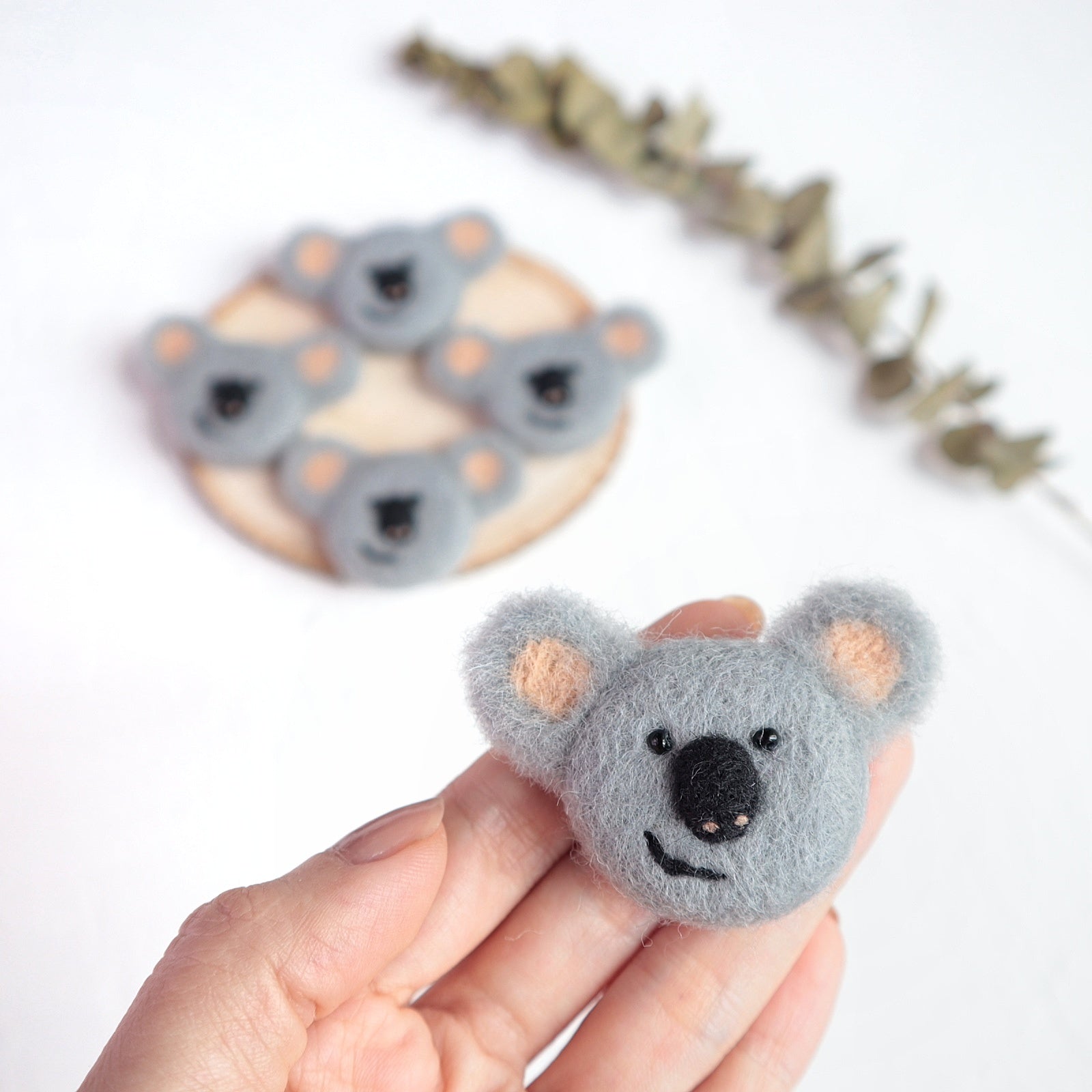 100% Wool needle felt Koala Forest Animals 3.7 cm - Luxy Kraft