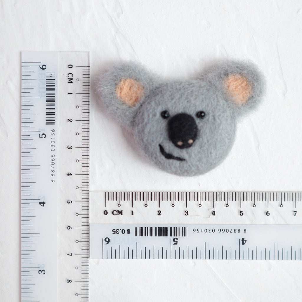 100% Wool needle felt Koala Forest Animals 3.7 cm - Luxy Kraft