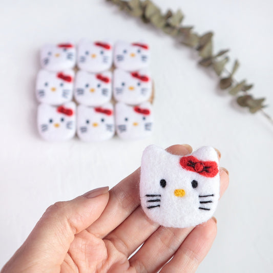 100% Wool needle felt Kitty 3.7 cm - Luxy Kraft