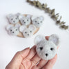 100% Wool needle felt Mouse Forest Animals 4 cm - Luxy Kraft