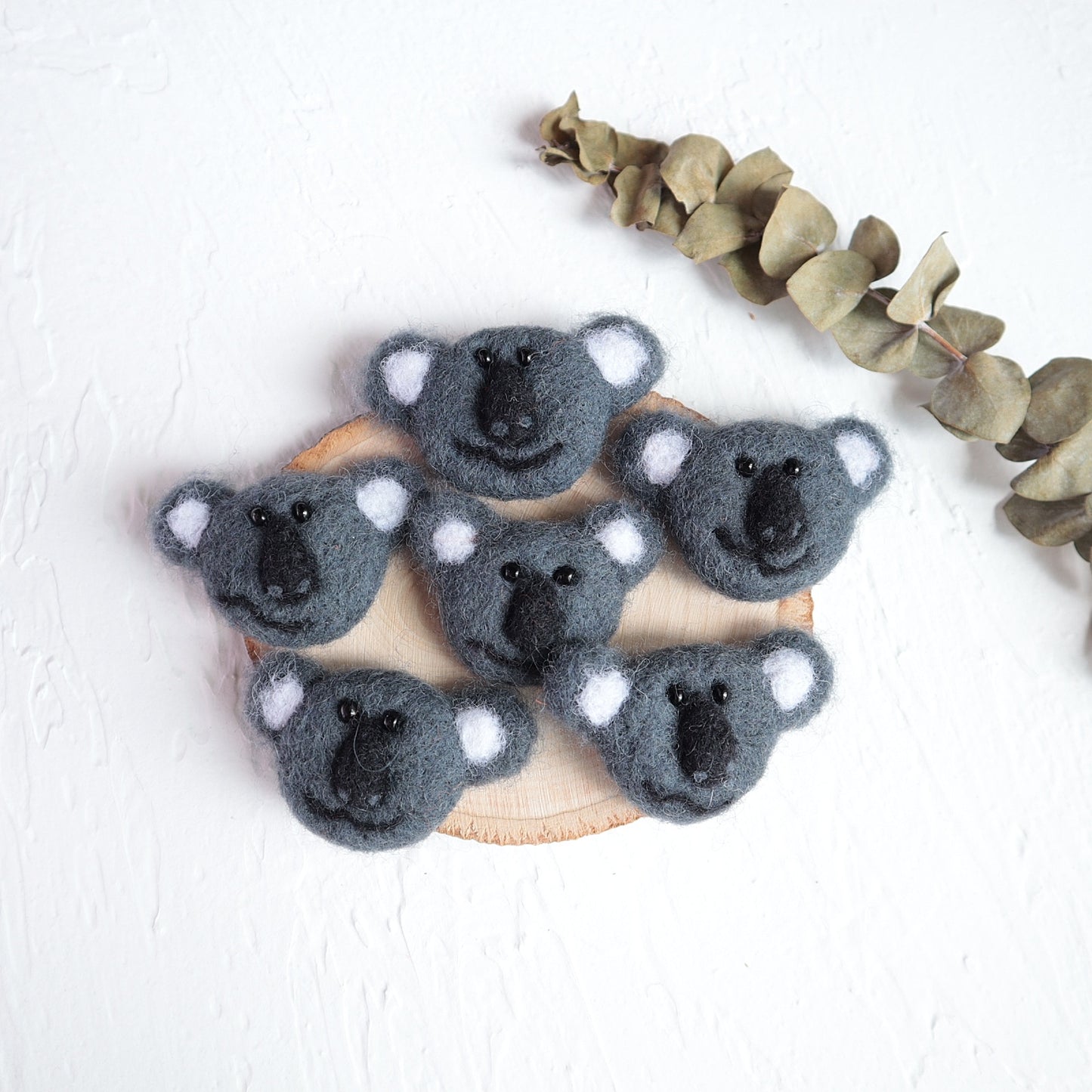 100% Wool needle felt Koala Forest Animals 3.7 cm - Luxy Kraft
