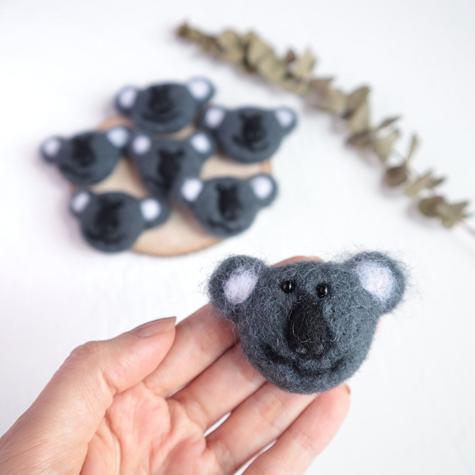 100% Wool needle felt Koala Forest Animals 3.7 cm - Luxy Kraft
