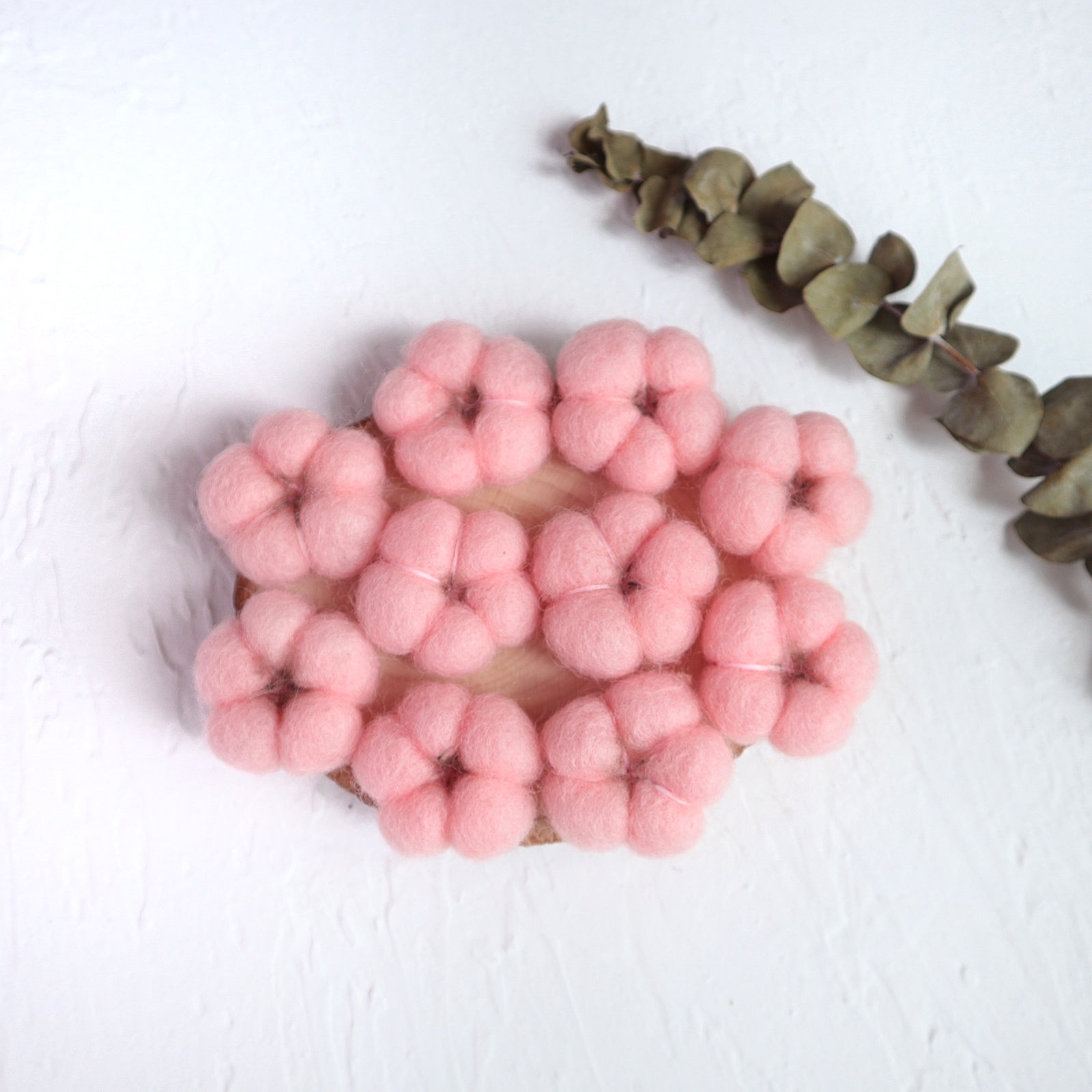 100% Wool needle felt Pink Cotton 3.5 cm - Luxy Kraft