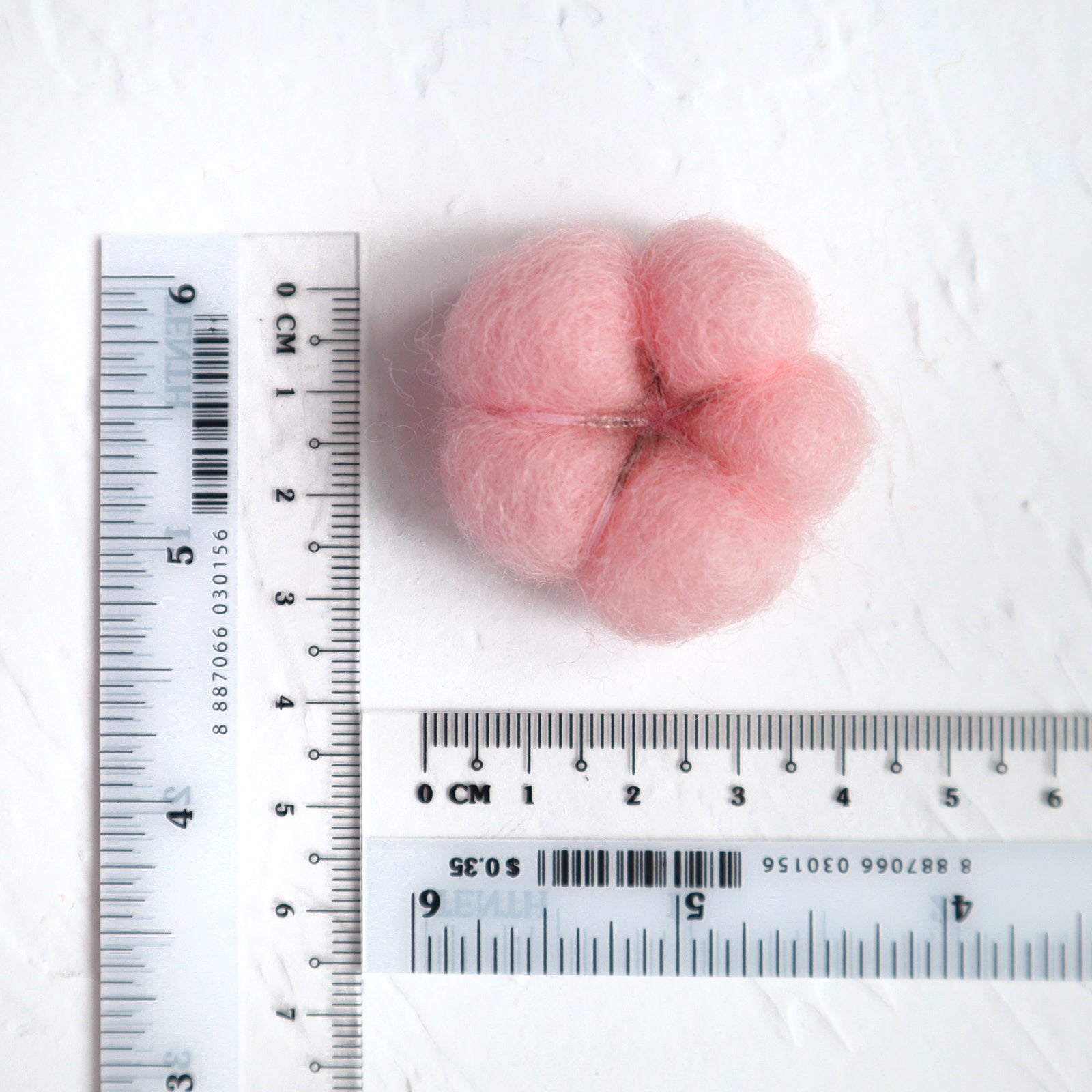100% Wool needle felt Pink Cotton 3.5 cm - Luxy Kraft