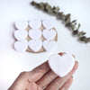 100% Wool needle felt White Heart 3.8 cm - Luxy Kraft