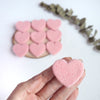 100% Wool needle felt Light Pink Heart 3.8 cm - Luxy Kraft