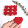 100% Wool needle felt White Heart 3.8 cm - Luxy Kraft