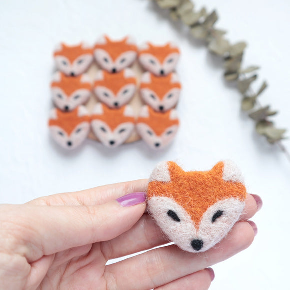 100% Wool needle felt Fox forest animal 3.5 cm 1 pcs - Luxy Kraft