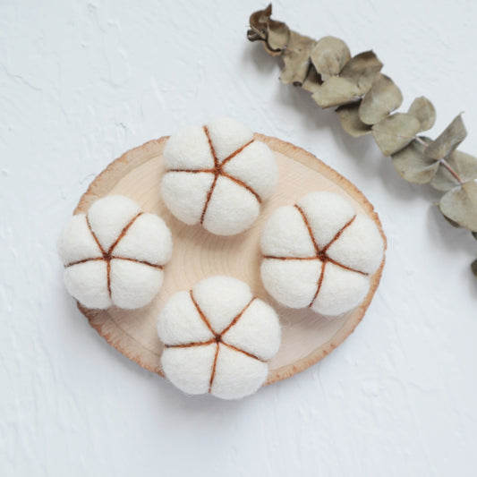 100% Wool needle felt White/Milk Cotton 4 cm - Luxy Kraft