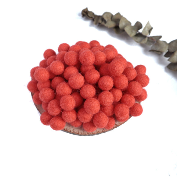 1 cm 100 pcs Mandarin Felt Pom Poms Felt Balls for making garland, Felt flowers - Luxy Kraft