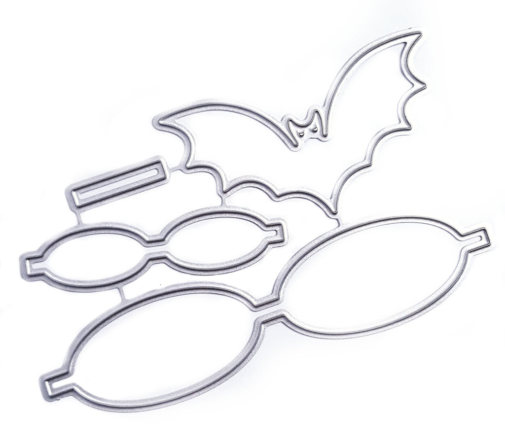 Bow tie Bat cutting dies 4 pcs 10.3x6.1 cm - Luxy Kraft