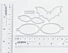 Bow tie Bat cutting dies 4 pcs 10.3x6.1 cm - Luxy Kraft