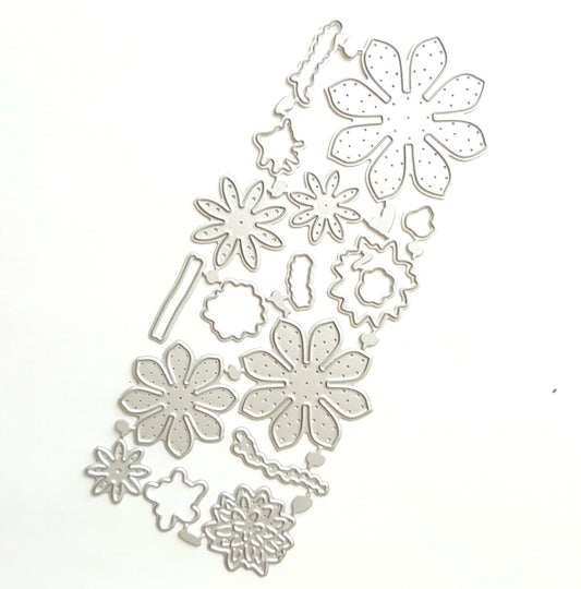 FLOWER CUTTING DIES 17 PCS SET 14X6.3 CM - Luxy Kraft
