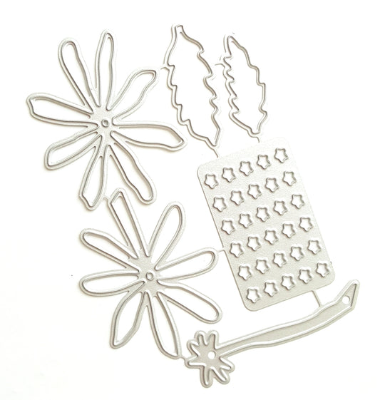 BLACK-EYED SUSAN THUNBERGIA FLOWER CUTTING DIES 6 PCS SET 12x8.5 CM - Luxy Kraft