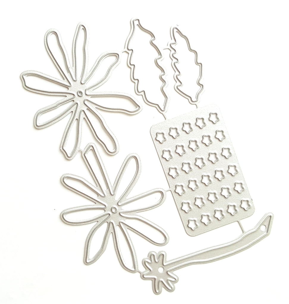 BLACK-EYED SUSAN THUNBERGIA FLOWER CUTTING DIES 6 PCS SET 12x8.5 CM - Luxy Kraft